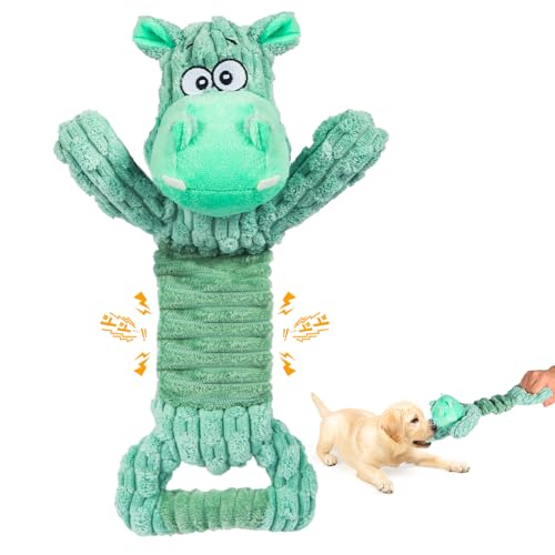 Pubialo Große Quietsch-Hundespielzeuge - Plüschspielzeuge mit weichem Stoff für kleine, mittlere und große Haustiere - Tauziehen Spielzeuge für drinnen von Pubialo