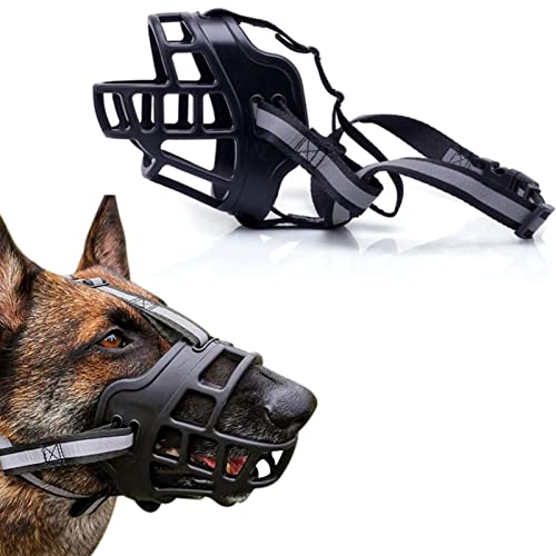 Maulkörbe für Hunde, weicher Korb, Harz, Gummi, atmungsaktiv und verstellbare Riemen, Haustier-Maulkorb, geeignet für kleine, Bellen und Kauen verwendet werden (L, reflektierendes Schwarz) Maulkörbe für Hunde, weicher Korb, Harz, Gummi, atmungsaktiv und verstellbare Riemen, Haustier-Maulkorb, geeignet für kleine, Bellen und Kauen verwendet werden (L, reflektierendes Schwarz) von Pubiao