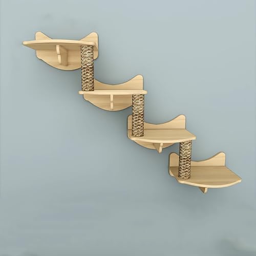 An der Wand Montiertes Katzen Kletterwand Set, DIY-Katze Wandelement und Sitzstangen, zum Schlafen, Spielen und Klettern der Katze(S11) von Pucaru