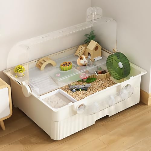 Pucaru DIY-Hamsterkäfig für Haustiere, Kuppeltunnel-Hamsterzuchtbox mit Schubladen, Doppelschichtiges Design, Einfache Installation(White) von Pucaru