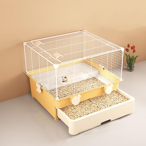 Hamsterkäfig, Extra Große Luxus-Hamstervilla, Drahtkäfig für Haustiere in Schubladenform, Lebensraum für Mäuse und Rennmäuse(Yellow) von Pucaru