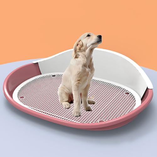 Hundetoilette, Hundetöpfchen für Den Innenbereich, Spritzwassergeschützte Hundeklo, Erhöhter Zaun, Abnehmbares Design (Color : Pink) von Pucaru