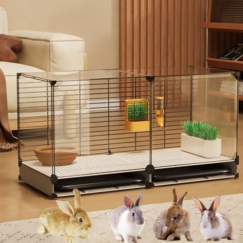 Kaninchenkäfige für den Innenbereich, Verschlüsselter DIY-Kaninchenstall, Speziell für Zwergkaninchen zur Aufzucht Kleiner Haustiere, Transparente (Color : Style2, Size : 72 x 35 x 52 cm) von Pucaru