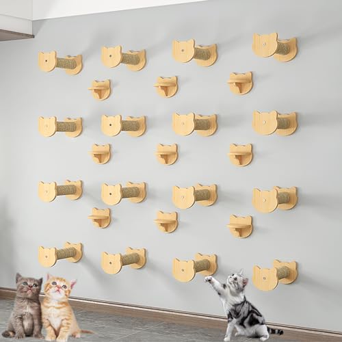 Katzen Wand Klettern-Set, Katze Kletterlandschaft, Kletterwand für Katzen, Katzen-Wandregale, Katzenhaus für zur Wandmontage (Color : Style5) von Pucaru