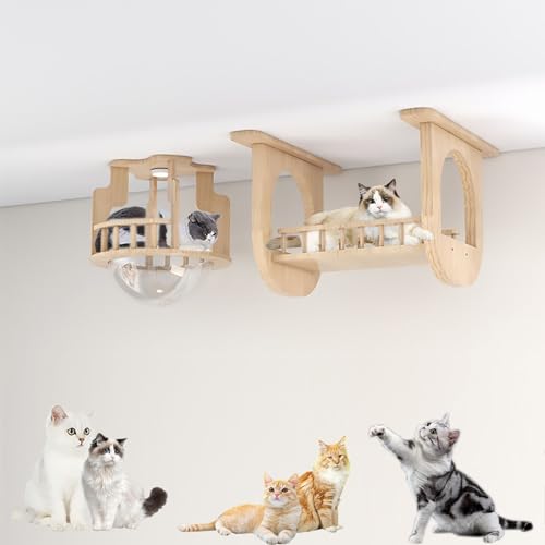 Pucaru Katzen Wandmöbel – Katzen-Kletterwand und Katzen-Wandstufe, Decken und Wände, Katzen Kletterwand-Set, DIY-Freiheitsmontage (Color : Style 1) von Pucaru