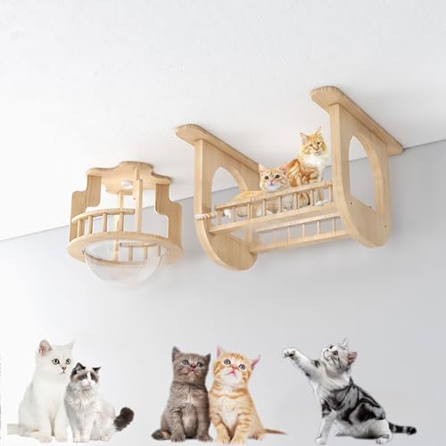 Katzen Wandmöbel – Katzen-Kletterwand und Katzen-Wandstufe, Decken und Wände, Katzen Kletterwand-Set, DIY-Freiheitsmontage (Color : Style 2) von Pucaru
