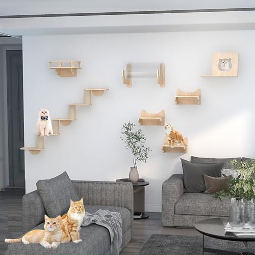 Katzen Wandmöbel – Katzen-Kletterwand und Katzen-Wandstufe, Decken und Wände, Katzen Kletterwand-Set, DIY-Freiheitsmontage (Color : Style 7) von Pucaru