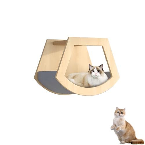 Katzen-Wandregale, Katzen-Kletterwand-Set, Katzen-Wandmöbel Stark und Stabil, Platzsparend, für Katzen zum Schlafen und Spielen, Klettern (Size : S1) von Pucaru