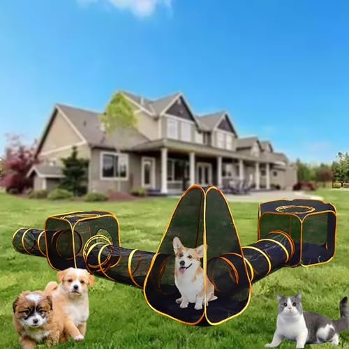 Katzengehege im Freien, 6-in-1-Katzenzelt mit Katzentunnel, Kostenloser Spleißtunnel, für Welpen, Kätzchen, Kaninchen, Meerschweinchen Katzengehege im Freien, 6-in-1-Katzenzelt mit Katzentunnel, Kostenloser Spleißtunnel, für Welpen, Kätzchen, Kaninchen, Meerschweinchen von Pucaru