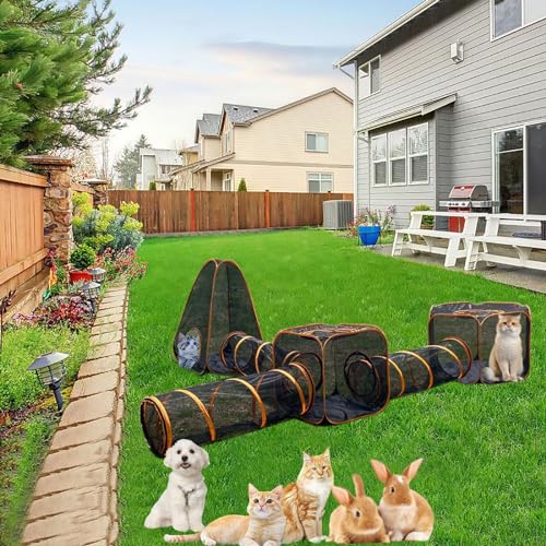 Katzenspielzaun im Freien, Katzenzelt mit Tunnel, Tragbarer Katzenlaufstall, Freiheit zum Selbermachen, für Katzen, Kaninchen, Frettchen und Kleine Tiere Katzenspielzaun im Freien, Katzenzelt mit Tunnel, Tragbarer Katzenlaufstall, Freiheit zum Selbermachen, für Katzen, Kaninchen, Frettchen und Kleine Tiere von Pucaru