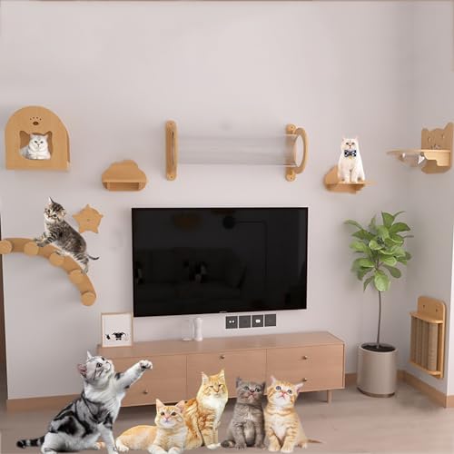 Pucaru Katzenwandparkour, Katzen Wand Klettern, Nehmen Keinen Platz EIN, für Katzen zum Spielen, Schlafen und Faulenzen Katzen Wandmöbel (Color : Style 1) von Pucaru