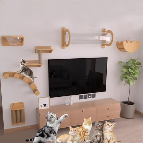 Pucaru Katzenwandparkour, Katzen Wand Klettern, Nehmen Keinen Platz EIN, für Katzen zum Spielen, Schlafen und Faulenzen Katzen Wandmöbel (Color : Style 3) von Pucaru
