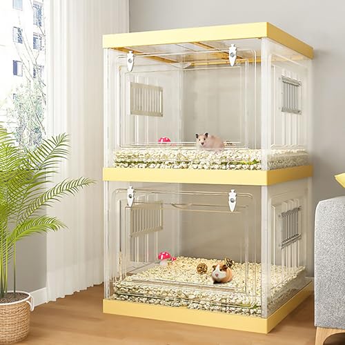 Pucaru Panorama-Hamsterkäfige, Hamsterhaus, Chinchillahäuser, mit Nach Vorne zu Öffnender Tür, für Eichhörnchen/Eidechse/Schildkröte/Rutinhuhn(45x45x75cm) von Pucaru