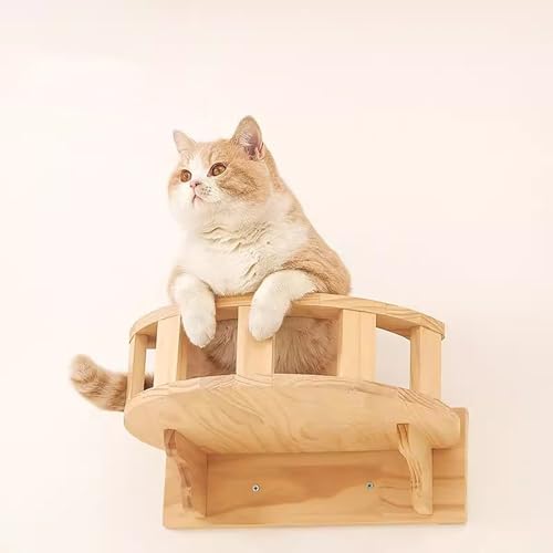 Pucaru An Der Wand Montiertes Katzenhaus, Katzenregal, Katzenraumkabine Aus Holz, Einzelnes Großes Transparentes Haustierhaus(40 * 26cm) von Pucaru
