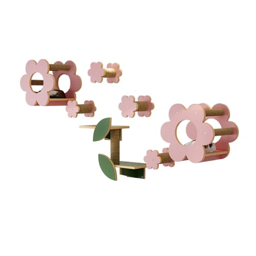Pucaru Katzenregale for Die Wand, Katzenregal Aus Holz, Verschiedene Kombinationen Von Katzen-Wandmöbel-Sets, Lassen Sie Kittys Nach Herzenslust Spielen(10pcs) von Pucaru