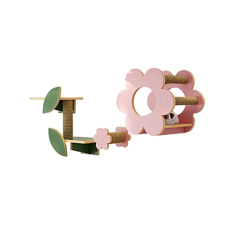 Pucaru Katzenregale for Die Wand, Katzenregal Aus Holz, Verschiedene Kombinationen Von Katzen-Wandmöbel-Sets, Lassen Sie Kittys Nach Herzenslust Spielen(5pcs) von Pucaru