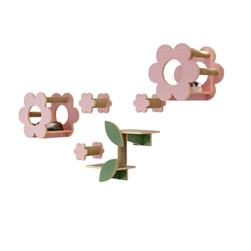 Pucaru Katzenregale for Die Wand, Katzenregal Aus Holz, Verschiedene Kombinationen Von Katzen-Wandmöbel-Sets, Lassen Sie Kittys Nach Herzenslust Spielen(8pcs) von Pucaru