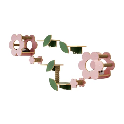 Pucaru Katzenregale for Die Wand, Katzenregal Aus Holz, Verschiedene Kombinationen Von Katzen-Wandmöbel-Sets, Lassen Sie Kittys Nach Herzenslust Spielen(9pcs) von Pucaru