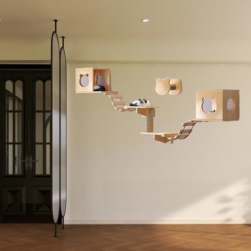 Pucaru Katzenwandrahmen, Katzenwandregale, Katzenmöbelset for Schlafen, Spielen, Klettern und Ausruhen an Der Wand(10pcs) von Pucaru