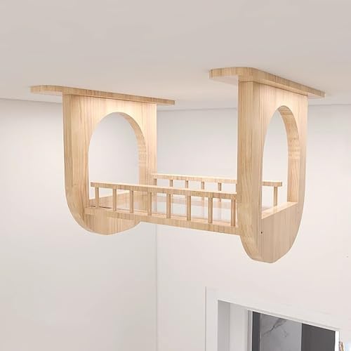 Pucaru Kletterwand Katzen, Katzenmöbel für Die Decke, Wandmontierte Katzenkletterregale, Katzenvilla-Laufsteg, Katzenhaus für Zuhause(50 * 35cm/19.6 * 13.7in) von Pucaru