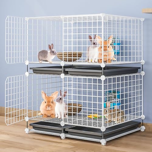 Tragbarer Mehrschichtiger Kaninchenstall, Verschlüsselter Hasenstall, Unabhängiges Palettendesign, für Kätzchen, Kaninchen, Meerschweinchen (Size : 75 x 39 x 95cm) von Pucaru