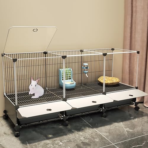 Verschlüsselter Anti-Spray-Kaninchenkäfig, Indoor-Hasenstall, Großer Raumkäfig, Geeignet für Die Aufzucht Mehrerer Haustiere (Color : Style1, Size : 111x 37 x 62cm) von Pucaru