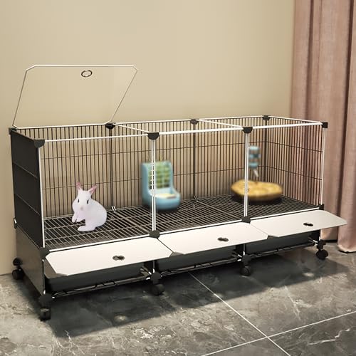 Verschlüsselter Anti-Spray-Kaninchenkäfig, Indoor-Hasenstall, Großer Raumkäfig, Geeignet für Die Aufzucht Mehrerer Haustiere (Color : Style2, Size : 108 x 37 x 55cm) von Pucaru