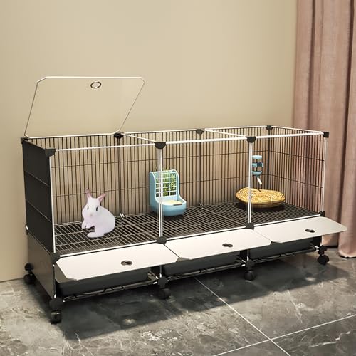 Verschlüsselter Anti-Spray-Kaninchenkäfig, Indoor-Hasenstall, Großer Raumkäfig, Geeignet für Die Aufzucht Mehrerer Haustiere (Color : Style2, Size : 111x 37 x 62cm) von Pucaru