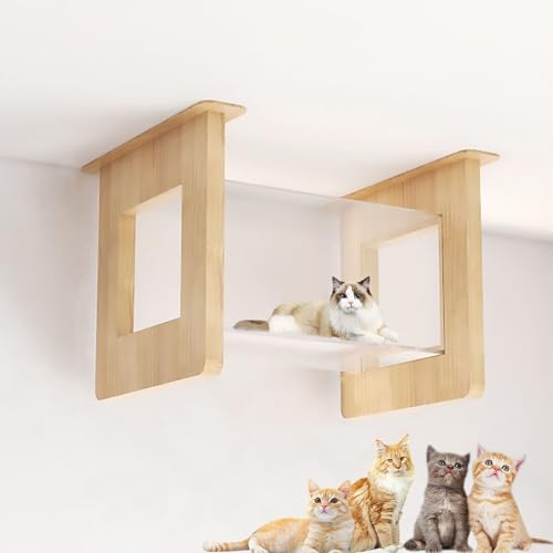 Wandmontiertes Katzen Wand Klettern aus Massivem Holz für den Innenbereich, Lufthängebrücke, Sprungplattform, Raumkapsel Usw (Color : S12) von Pucaru