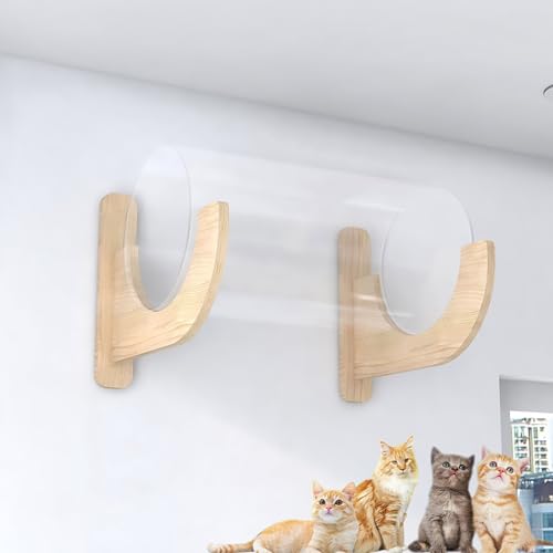 Wandmontiertes Katzen Wand Klettern aus Massivem Holz für den Innenbereich, Lufthängebrücke, Sprungplattform, Raumkapsel Usw (Color : S13) von Pucaru