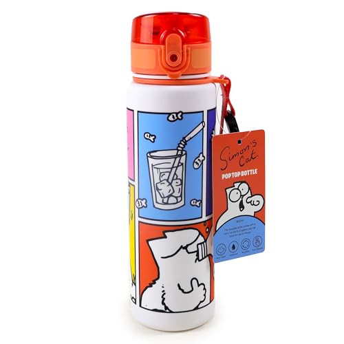 Puckator - Trinkflasche bruchsicher, 600 ml - Katze Simon's Cat - POP Style von Puckator