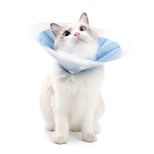 Genesungshalsband, kegelförmig, Kratzfest, doppelschichtig, liefert verstellbares, schützendes Halsband für die Genesung von Haustieren nach Operationen von Puco