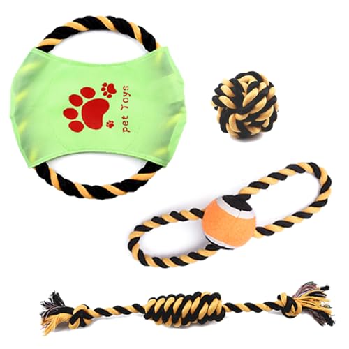Puco Hunde Seil Apportierspielzeug Set Tauziehen Spiel für Hunde Zahnen Kauen Backenzahn Spielzeug Hunde Apportierspielzeug für Indoor Hunde Hunde Kauspielzeug von Puco