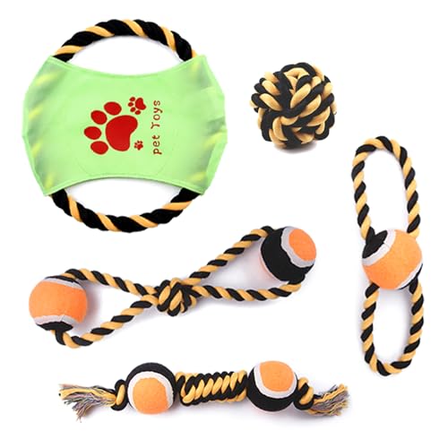 Puco Hunde Seil Apportierspielzeug Set Tauziehen Spiel für Hunde Zahnen Kauen Backenzahn Spielzeug Hunde Apportierspielzeug für Indoor Hunde Hunde Kauspielzeug Puco Hunde Seil Apportierspielzeug Set Tauziehen Spiel für Hunde Zahnen Kauen Backenzahn Spielzeug Hunde Apportierspielzeug für Indoor Hunde Hunde Kauspielzeug von Puco