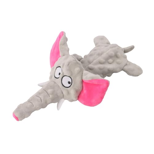 Puco Hunde kauen Cartoon-Elefant-Spielzeug für Aggressive Kauer, Nicht gefülltes Beißring-Spielzeug zum Training, Zähneputzen, interaktives Spielzeug, quietschendes Spielzeug für Haustiere von Puco