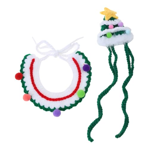 Puco Stricken Sie Haustier Weihnachtsmütze und Lätzchen Set Katzen Weihnachtskostüm Kopfbedeckung für Hunde Festival Party Requisiten Haustierzubehör Weihnachtsmann Mütze Bandanas Puco Stricken Sie Haustier Weihnachtsmütze und Lätzchen Set Katzen Weihnachtskostüm Kopfbedeckung für Hunde Festival Party Requisiten Haustierzubehör Weihnachtsmann Mütze Bandanas von Puco