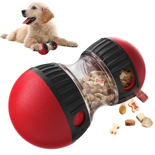 Hundespielzeug Intelligenz, Slow Feeder für Hunde zur Verbesserung der Verdauung, Rolling Feeder Hundespielzeug für Hunde zur Futterausgabe, Rot Hundespielzeug Intelligenz, Slow Feeder für Hunde zur Verbesserung der Verdauung, Rolling Feeder Hundespielzeug für Hunde zur Futterausgabe, Rot von Puedno