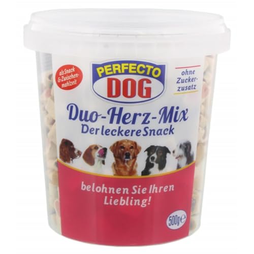 Perfecto Dog Duo-Herz-Mix Snackfutter für Hunde 500 Gramm von Pufai
