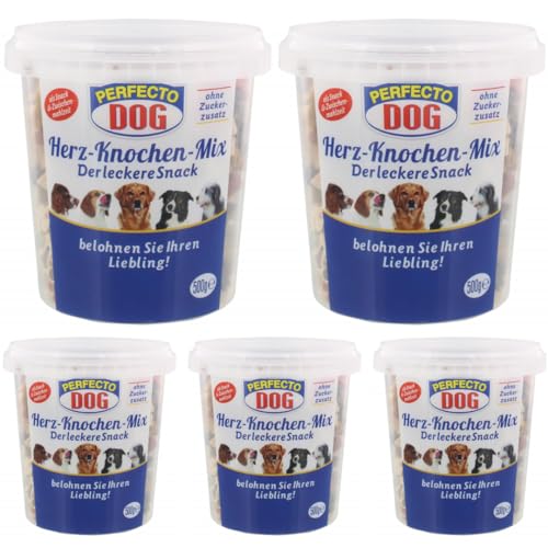 Perfecto Dog Herz-Knochen-Mix Snackfutter für Hunde 500 Gramm x 5 STÜCK Perfecto Dog Herz-Knochen-Mix Snackfutter für Hunde 500 Gramm x 5 STÜCK von Pufai