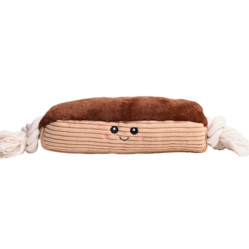 Puffy Crew Quietschendes Hundespielzeug, Bakery Bite_Stick Collection, für verschiedene Hundegrößen (Eclar, Large) von Puffy Crew