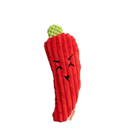 Puffy Crew Quietschendes Hundespielzeug, Bite_Stick-Kollektion, 20,3 cm, für kleine und mittelgroße Hunde (Red Chili) von Puffy Crew