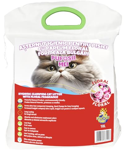 Pufoșii Mei Hygienische, klumpende Katzenstreu mit Blumenduft, 10 l. Pufoșii Mei Hygienische, klumpende Katzenstreu mit Blumenduft, 10 l. von Pufoșii Mei