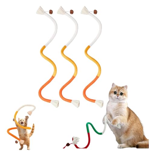 Pukmqu Celery Pets Cat Chew Rope, Cotton Chew Rope Toys for Cats, Catnip-Infused Organic Cotton 𝐂𝐡𝐞𝐰 𝐑𝐨𝐩𝐞 Toys 𝐟𝐨𝐫 Cats, for All Breeds 28 Inches String (3PCS-B) von Pukmqu