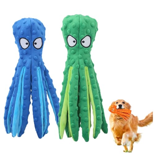 Pukmqu Whiskerspot Octopus Dog Toy, Whiskerspot Octopus Toy, No Stuffing Crinkle Interactive Chew 𝐓𝐨𝐲, for Puppy Teething, Small to Large Dogs (2PCS-1) von Pukmqu