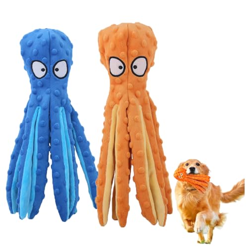 Pukmqu Whiskerspot Octopus Dog Toy, Whiskerspot Octopus Toy, No Stuffing Crinkle Interactive Chew 𝐓𝐨𝐲, for Puppy Teething, Small to Large Dogs (2PCS-2) von Pukmqu