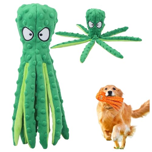 Pukmqu Whiskerspot Octopus Dog Toy, Whiskerspot Octopus Toy, No Stuffing Crinkle Interactive Chew 𝐓𝐨𝐲, for Puppy Teething, Small to Large Dogs (Green) von Pukmqu