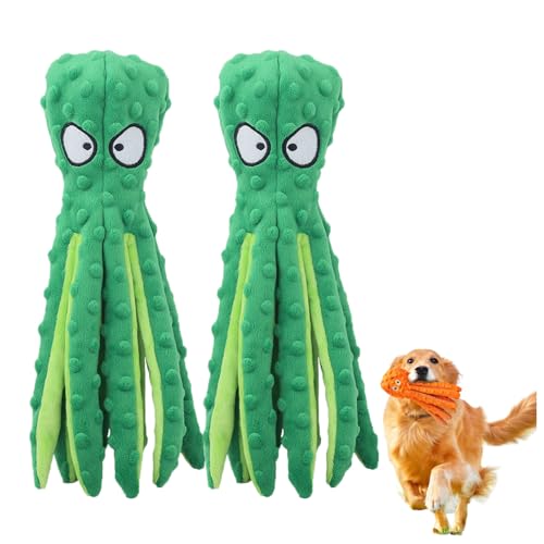 Pukmqu Whiskerspot Octopus Dog Toy, Whiskerspot Octopus Toy, No Stuffing Crinkle Interactive Chew 𝐓𝐨𝐲, for Puppy Teething, Small to Large Dogs (Green*2) von Pukmqu