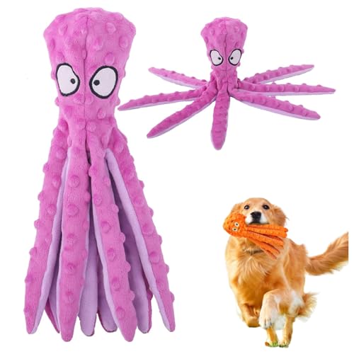 Whiskerspot Octopus Dog Toy, Whiskerspot Octopus Toy, No Stuffing Crinkle Interactive Chew 𝐓𝐨𝐲, for Puppy Teething, Small to Large Dogs (Purple) von Pukmqu