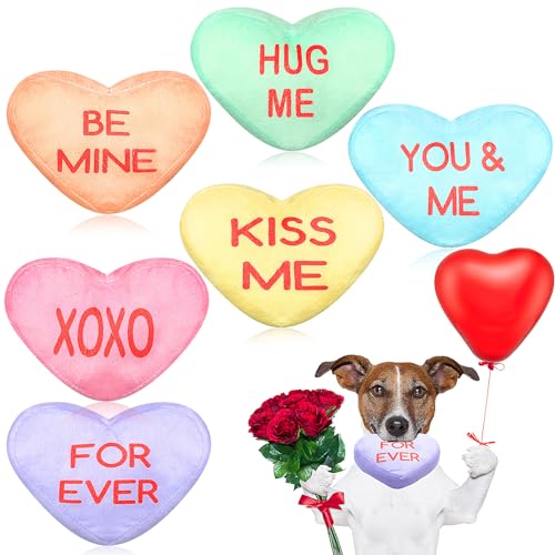 PullCrease 12 Stück Valentinstag Hundespielzeug Valentinstag Herz Geschenke für Hunde Gespräch Herz Quietschendes Hundespielzeug für kleine, mittelgroße und große Welpen Hunde Zahnen Kauspielzeug von PullCrease