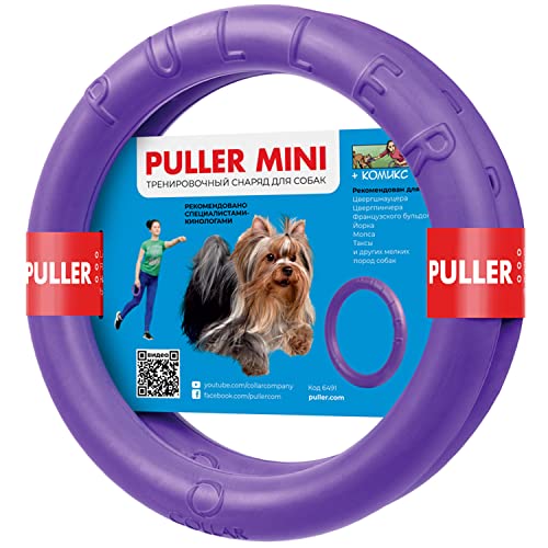 PULLER Lockvogel Mini Interaktives Hundespielzeug Set, klein, 17,8 cm, violett von PULLER